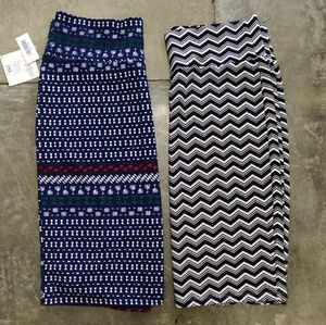 Patterned Women's Skirt Set - Blue and Black